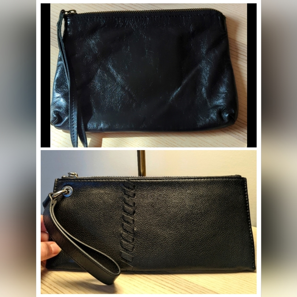 SOLD Latico NJ USA and Rachel Roy Black Leather Wristlets